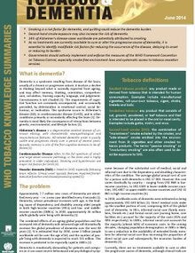 Tobacco use and dementia - WHO tobacco knowledge summaries
