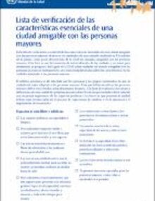 Lista de verificación de las características esenciales de una ciudad amigable con las personas mayores