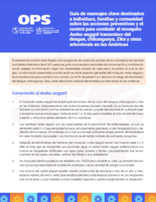 Guía de mensajes clave destinados a individuos, familias y comunidad sobre las acciones preventivas y el control para combatir al mosquito Aedes aegypti transmisor del dengue, chikungunya, Zika y otras arbovirosis en las Américas