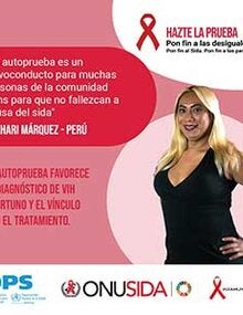 Tarjeta para redes sociales (Facebook / Instagram): La autoprueba favorece el diagnótico de VIH oportuno y el vínculo con el tratamiento