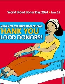 Illustration of woman donating blood