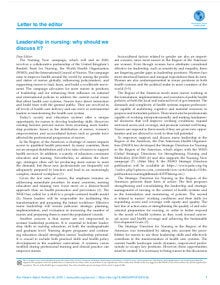 Leadership in nursing: why should we discuss it
