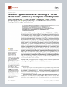 Investment Opportunities for mRNA Technology in Low- and Middle-Income Countries: Key Findings and Future Perspectives