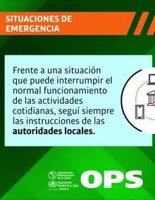 Mensaje ante situaciones de emergencia