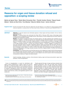 Reasons for organ and tissue donation refusal and opposition: a scoping review