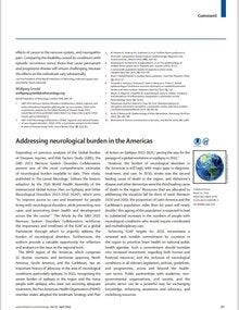 Addressing neurological burden in the Americas