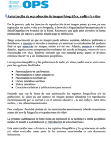 Formulario de autorización para reproducción de imagen fotográfica, audio y/o video