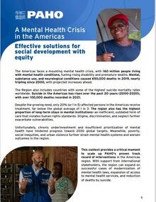 A Mental Health Crisis in the Americas. Effective solutions for social development with equity
