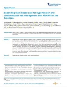 First page of the paper Expanding team-based care for hypertension and cardiovascular risk management with HEARTS in the Americas 