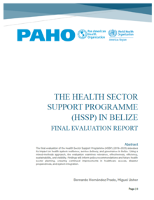 The Health Sector Support Programme (HSSP) in Belize Final Evaluation Report
