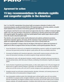 Agreement for action: 15 key recommendations to eliminate syphilis and congenital syphilis in the Americas