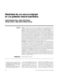 Efectividad de una vacuna antigripal en una población laboral colombiana