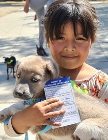 niça con perro en brazos, Bolivia