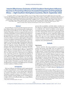 Interim Effectiveness Estimates of 2025 Southern Hemisphere Influenza Vaccines in Preventing Influenza-Associated Outpatient and Hospitalized Illness — Eight Southern Hemisphere Countries, March–September 2025