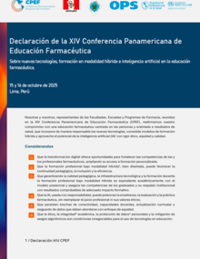 Declaración de la XIV Conferencia Panamericana de Educación Farmacéutica