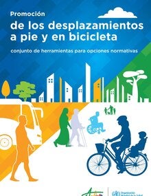 personas caminando a pie y en bicicleta