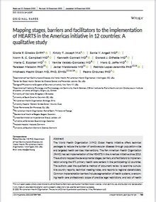 Thumbnail of the first page of the article Mapping stages, barriers and facilitators to the implementation of HEARTS in the Americas initiative in 12 countries: A qualitative study