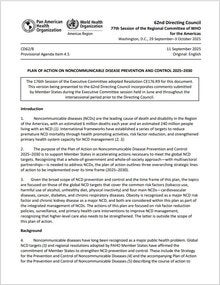 Plan of action on noncommunicable disease prevention and control 2025-2030