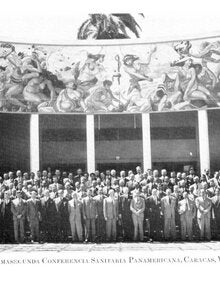 XII Conferencia Panamericana en Caracas, 1947, en la que se establecieron los procedimientos para que en el continente existiene una única agencia regional en salud