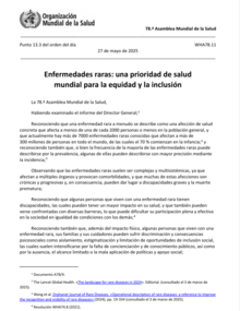 Enfermedades raras: una prioridad de salud  mundial para la equidad y la inclusión