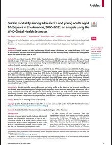 Suicide mortality among adolescents and young adults aged 10–24 years in the Americas, 2000–2021: an analysis using the WHO Global Health Estimates