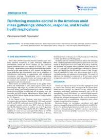 Reinforcing measles control in the Americas amid mass gatherings