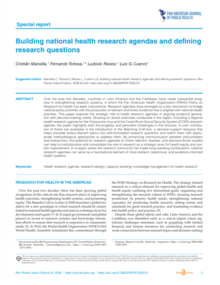 Building national health research agendas and defining research questions