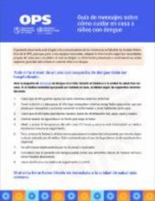 Guía de mensajes sobre cómo cuidar en casa a niños con dengue