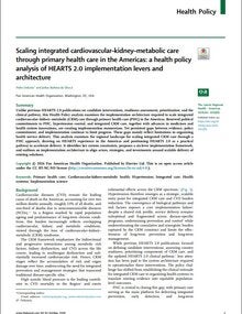 Scaling integrated cardiovascular–kidney–metabolic care through primary health care in the Americas: a health policy analysis of HEARTS 2.0 implementation levers and architecture
