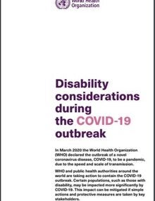 Cover Disability considerations during the COVID-19 outbreak