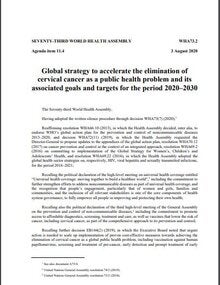 Global strategy to accelerate the elimination of cervical cancer as a public health problem and its associated goals and targets for the period 2020–2030