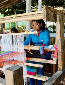 Woman weaving