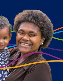 Mother and child in arms