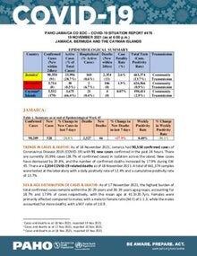 COVID-19 Situation Report for Jamaica, Bermuda and the Cayman Islands