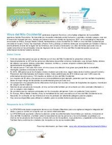 Hojas Informativas: Virus del Nilo Occidental