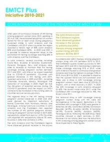Fact Sheet: EMTCT PLUS Initiative 2011-2021. Core intervention for the prevention of MTCT of HIV