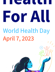 Vertical banner: Health For All (white)