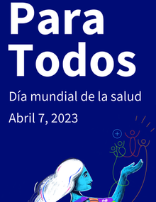 Banner vertical: Salud Para Todos (fondo azul)