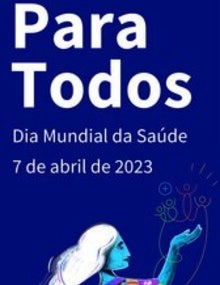 Banner Vertical: Saúde para Todos (fundo azul)