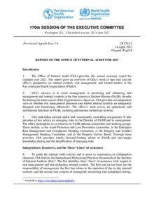 CE170/23 - Annual Report of the Office of Internal Audit for 2021