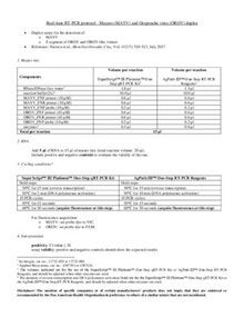 real-time rt-pcr protocol - Mayaro 