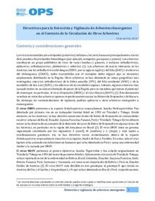  Directrices para la Detección y Vigilancia de Arbovirus Emergentes en el Contexto de la Circulación de Otros Arbovirus 