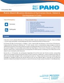 ublic Health Situation Analysis of Hurricanes Oscar, Rafael and Earthquakes in Cuba