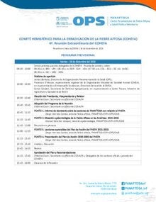 Agenda de la 4ª COHEFA Extra