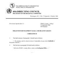 CD45/8 Corrig 1 (2004) - MDGs and Health Targets