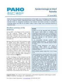 21 June 2019: Rubella - Epidemiological Alert