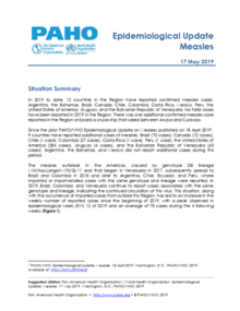 17 May 2019 - Epidemiological Update on Measles