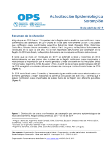 18 de abril de 2019: Sarampión - Actualización Epidemiológica