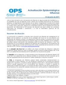 14 de junio de 2019: Influenza - Actualización Epidemiológica