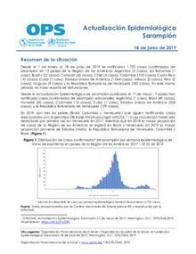 18 de junio de 2019: Sarampión - Actualización Epidemiológica